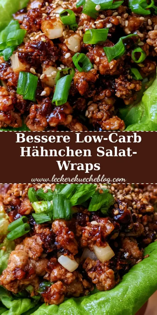 Hähnchen-Salatwraps: Ein knuspriges, asiatisches Geschmackserlebnis in 20 Minuten 4 Eine Hand hält einen frischen hähnchen-salatwrap aus grünem Butterkopfsalat, gefüllt mit glänzendem Hähnchenfleisch und Sesam. (hähnchen-salatwraps)