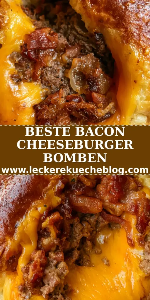 Ein appetitlicher Bacon-Cheeseburger-Bomben mit extremem Cheese-Pull Effekt, goldbraunem Brioche und Meersalz.