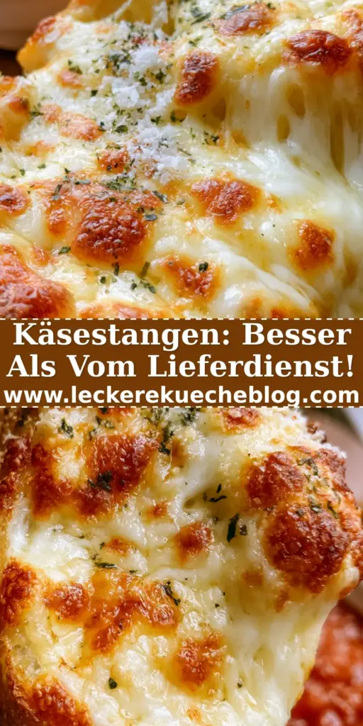 Nahaufnahme von frisch gebackenen Käsestangen mit geschmolzenem Mozzarella und Petersilie. (käsestangen)