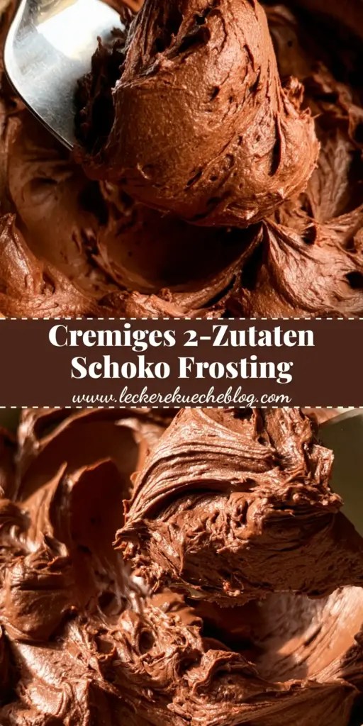 Dichtes, dunkles Schoko-Pudding-Frosting in einer Keramikschüssel mit tiefen Wirbeln und einem silbernen Spatel. (schoko-pudding-frosting)