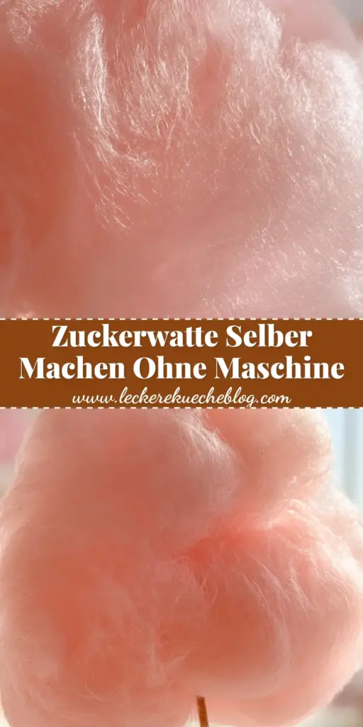 Zuckerwatte selber machen: Das Geheimnis für fluffige, pinke Wolken wie vom Jahrmarkt 4 Eine große, luftige, pastellrosa Zuckerwattewolke auf einem Holzspieß in einer hellen Küche. (zuckerwatte selber machen)