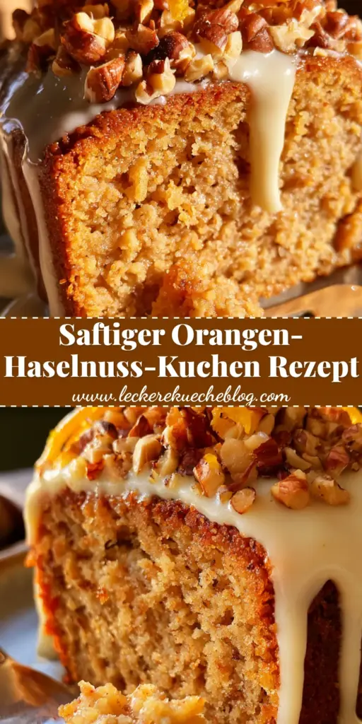 Orangen-Haselnuss-Kuchen: Das ultimative Rezept für ultra-saftigen Genuss 3 Ein saftiges Stück Orangen-Haselnuss-Kuchen auf einem rustikalen Teller mit weißer Glasur und Zesten. (orangen-haselnuss-kuchen)