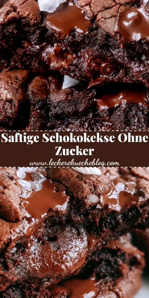 Ein Stapel ultra-fudgy Schokokekse mit glänzenden Schokoladenpools und Meersalzflocken auf einem grauen Steinuntergrund. (schokokekse)